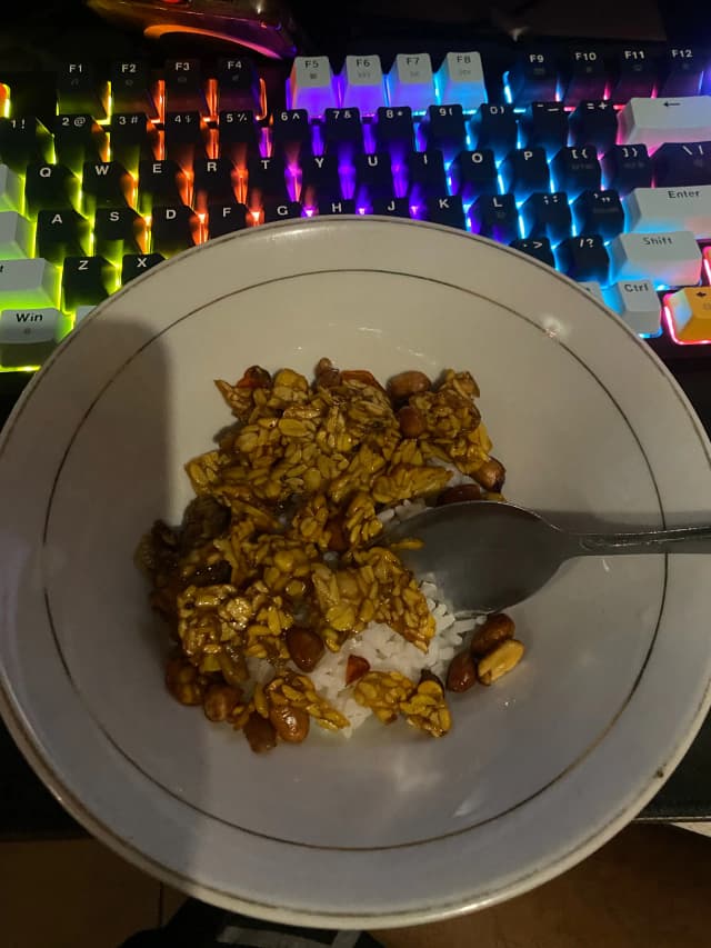 Nasi dengan Tempe Orek foto 1